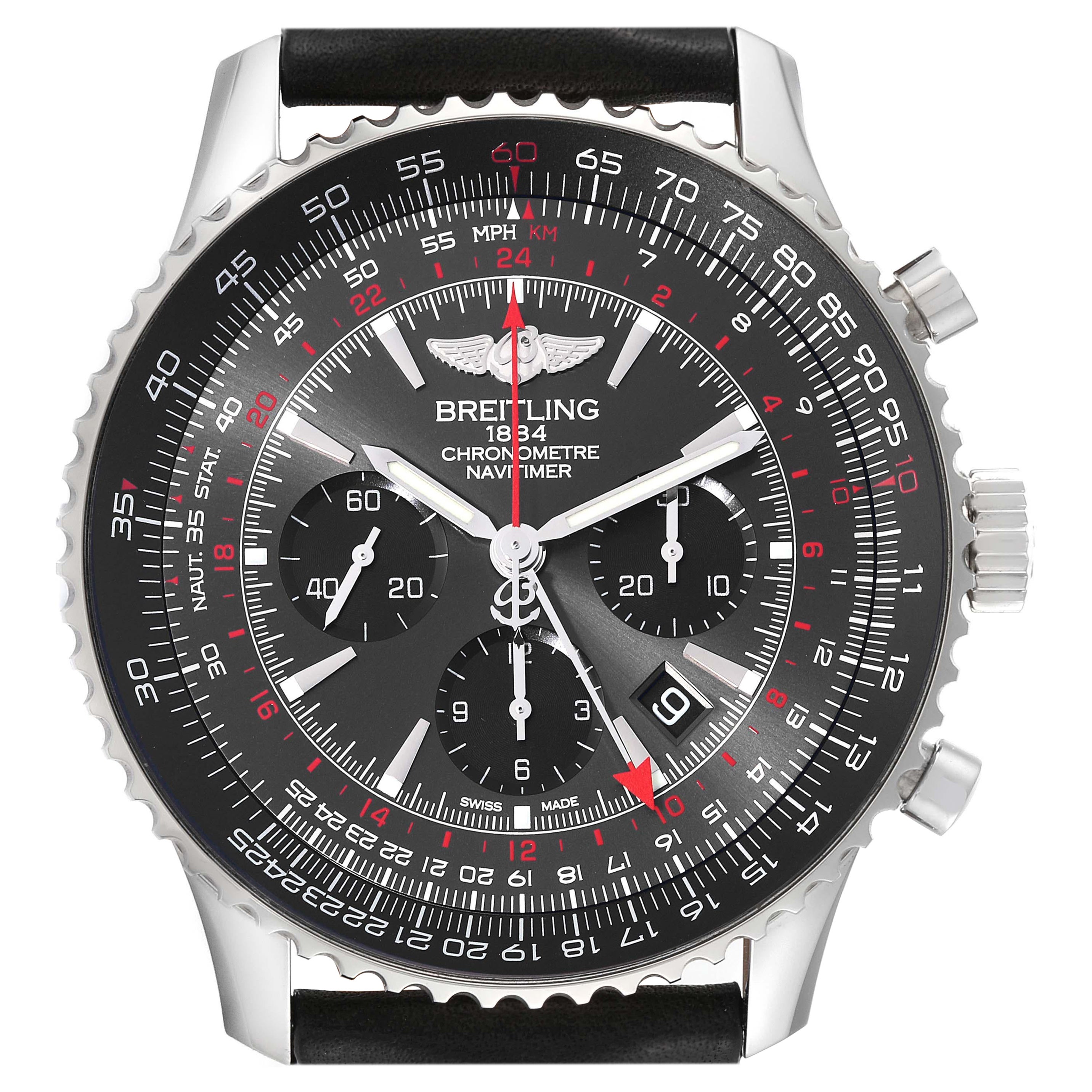 Breitling Navitimer GMT Stratos Grey Limited Edition Mens Watch AB0441 Box Card
