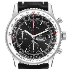 Breitling Navitimer Heritage Black Dial Black Strap Steel Mens Watch A13324