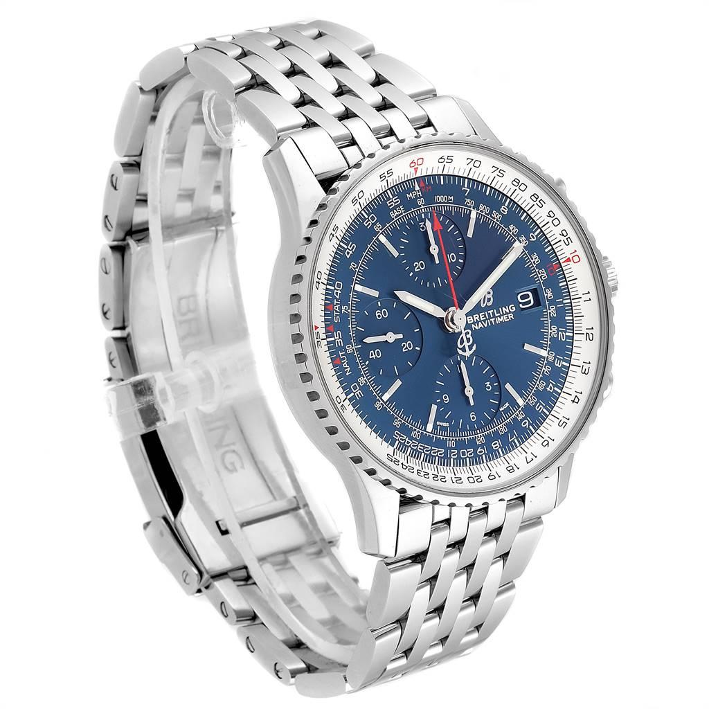 Breitling Navitimer Heritage Blue Dial Men's Watch A13324 Box Papers In Excellent Condition For Sale In Atlanta, GA