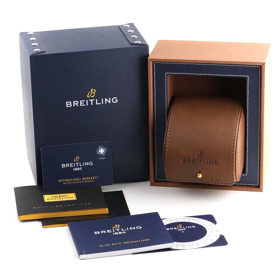 Breitling Navitimer Heritage Stahl-Herrenuhr mit blauem Zifferblatt A13324 Boxkarte 4