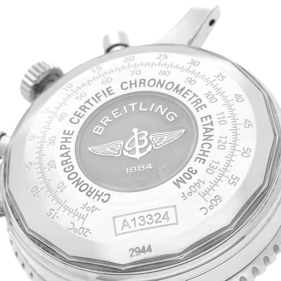 Breitling Navitimer Heritage Stahl-Herrenuhr mit blauem Zifferblatt A13324 Boxkarte im Zustand „Hervorragend“ in Atlanta, GA