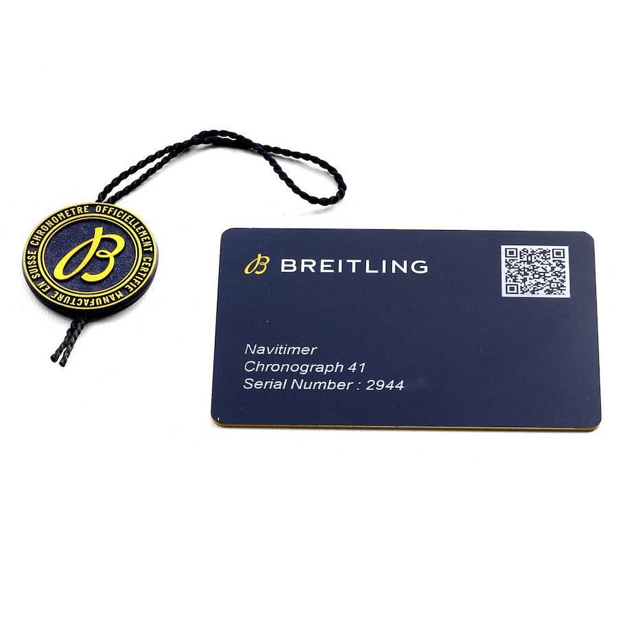 Breitling Navitimer Heritage Stahl-Herrenuhr mit blauem Zifferblatt A13324 Boxkarte 3