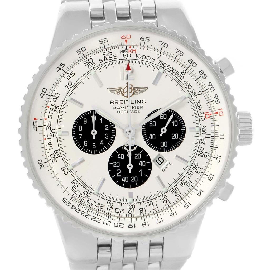 Men's Breitling Navitimer Heritage Silver Dial Automatic Men’s Watch A35340