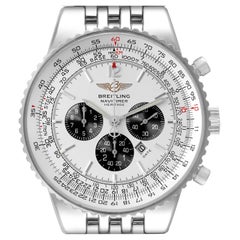 Breitling Navitimer Heritage Silber Zifferblatt Stahl Herrenuhr A35340 Box Papiere