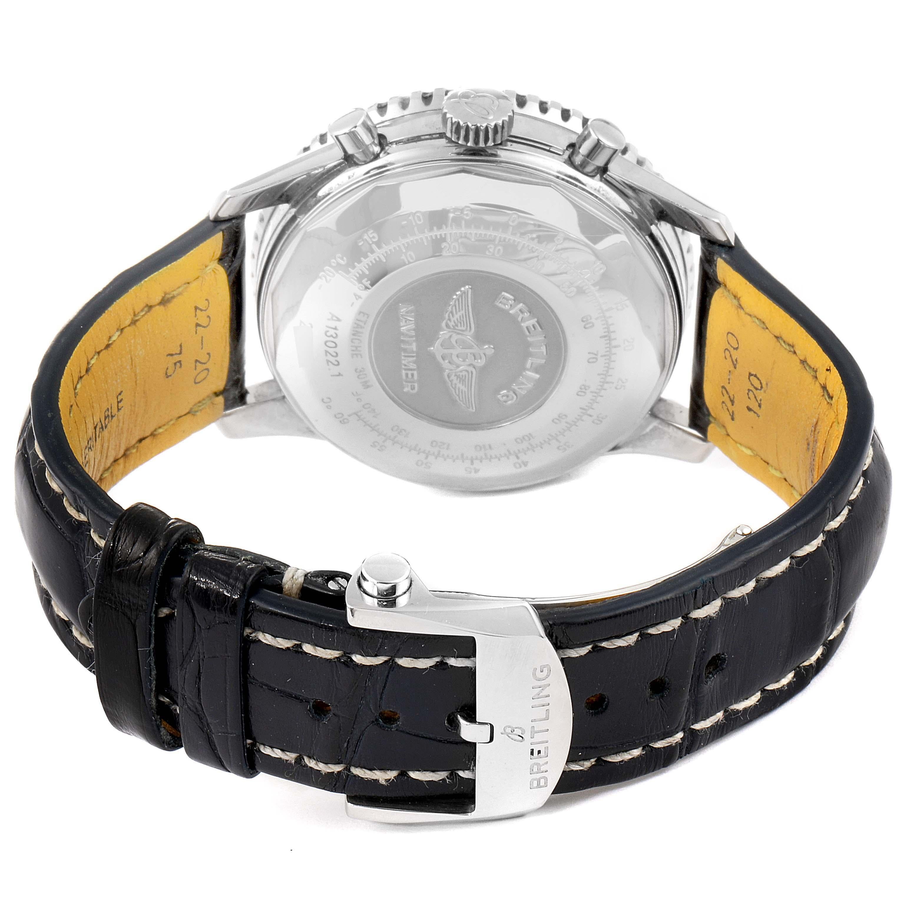 Breitling Navitimer II Black Dial Steel Mens Watch A13022 1