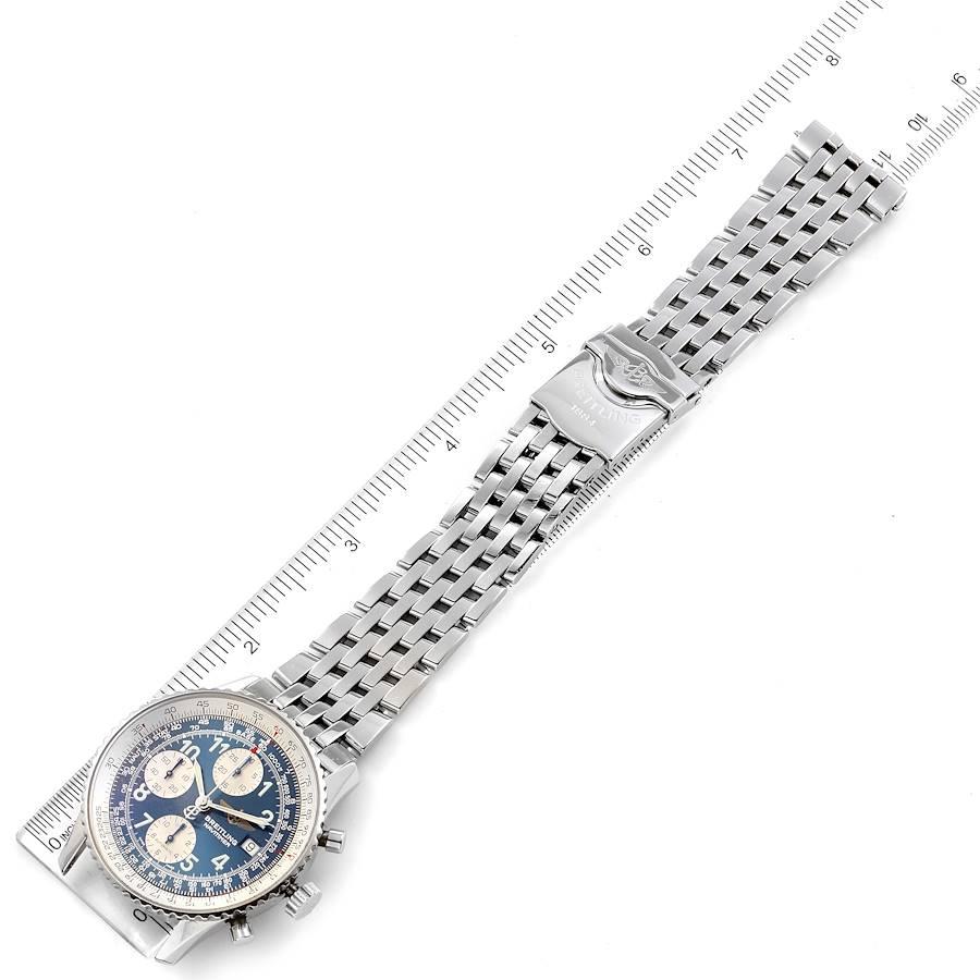 Stahl-Herrenuhr A13022 von Breitling Navitimer II mit blauem arabischem Zifferblatt im Angebot 5