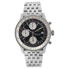 Breitling Navitimer II Steel Chronograph Black Dial Automatic Mens Watch A13322