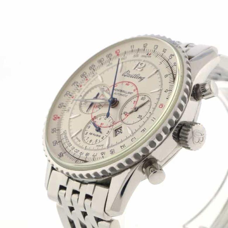 Breitling Navitimer Montbrillant Chronograph Automatic Stainless Steel Watch In Excellent Condition For Sale In New York, NY