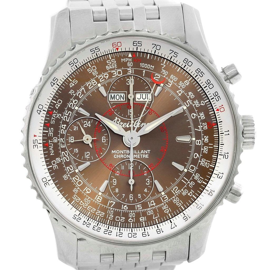 Breitling Navitimer Montbrillant Datora Steel Men's Watch A21330 In Excellent Condition For Sale In Atlanta, GA