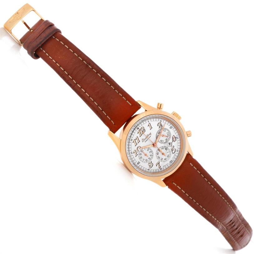 Breitling Navitimer Premier 18 Karat Rose Gold Watch H42035 For Sale 4