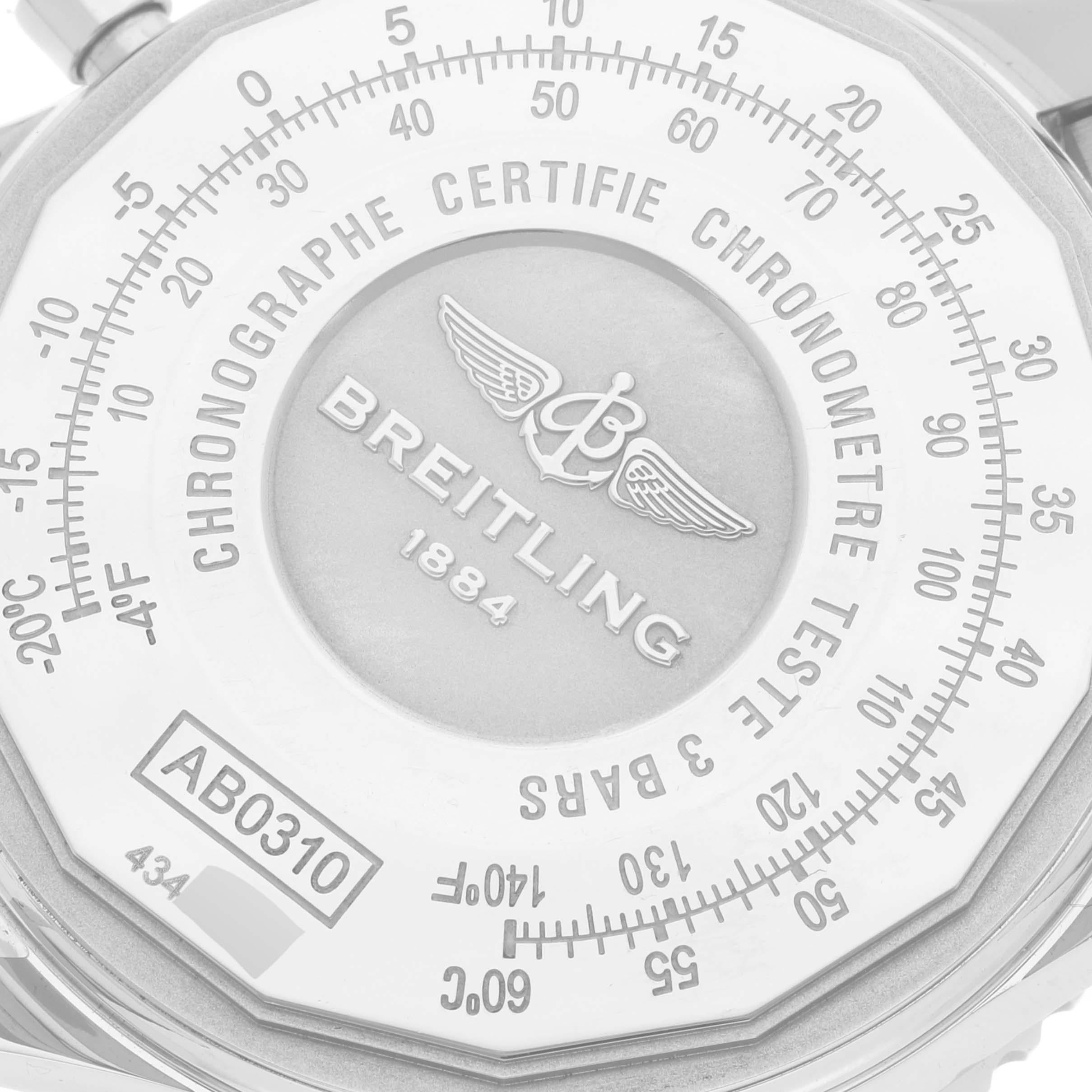 Breitling Navitimer Rattrapante Chronograph Stahl-Herrenuhr AB0310 Box Card im Angebot 3