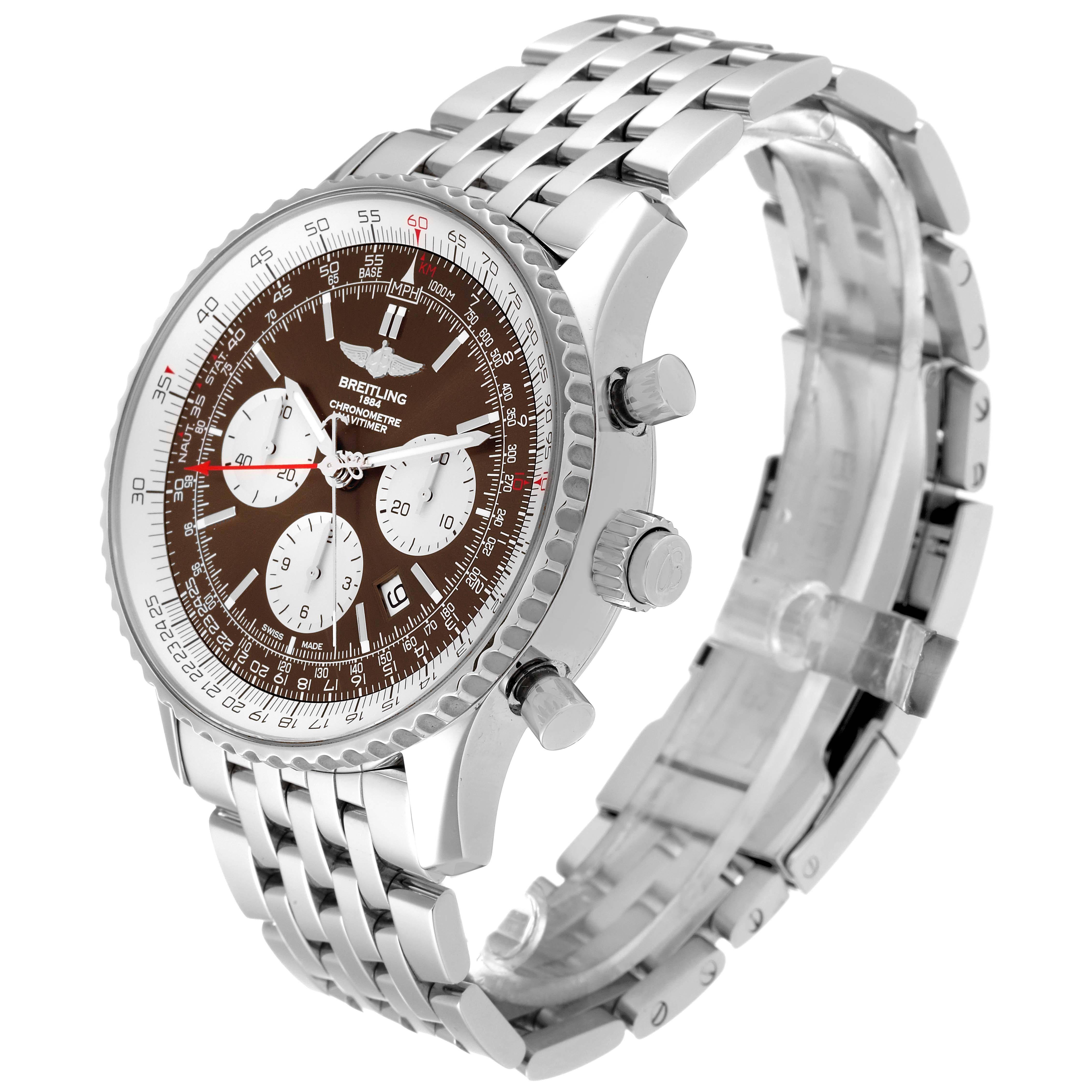 Breitling Navitimer Rattrapante Chronograph Steel Mens Watch AB0310 For Sale 3