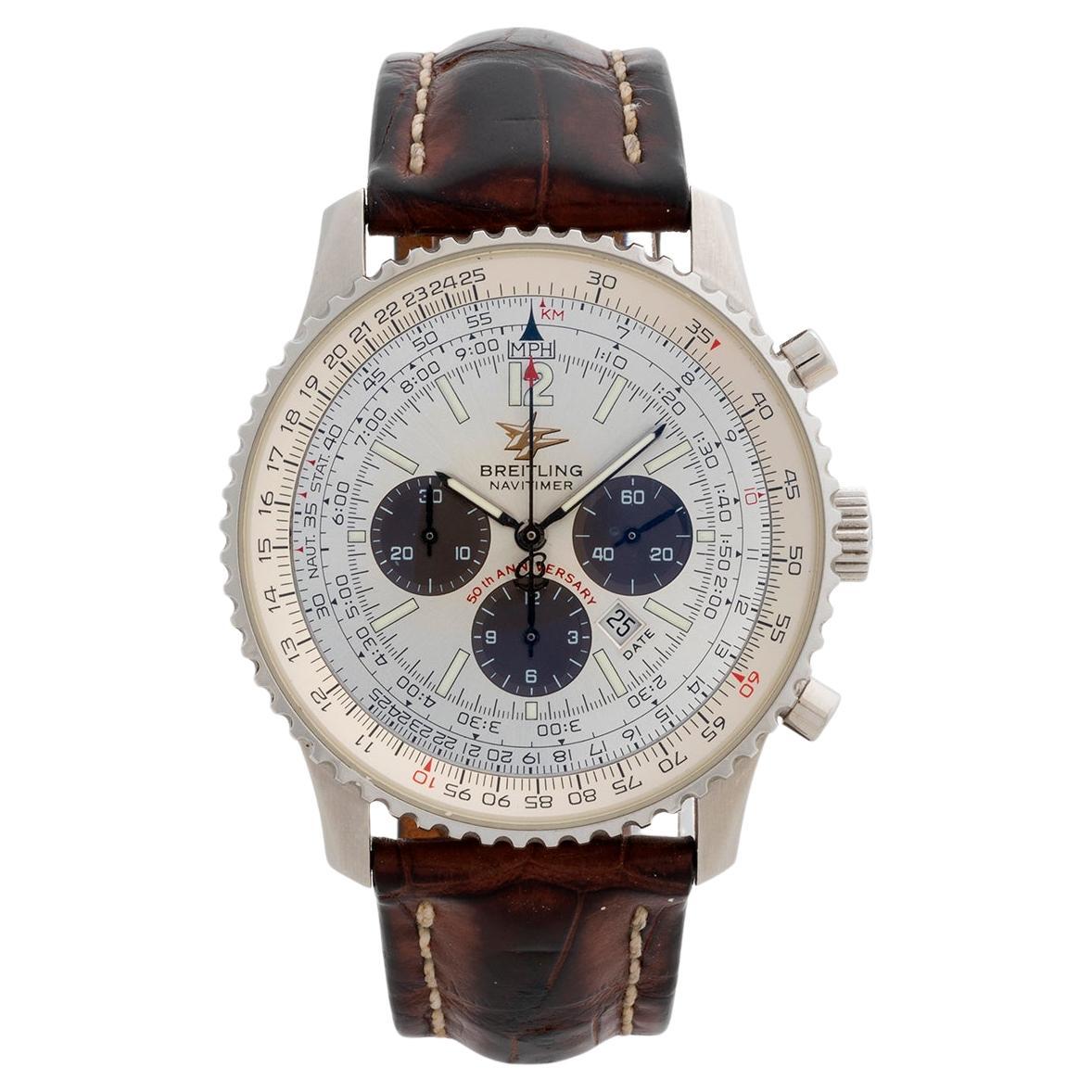 Breitling Navitimer ref A41322, Special Edition Silver 41.5mm Zifferblatt, Box, 2002.