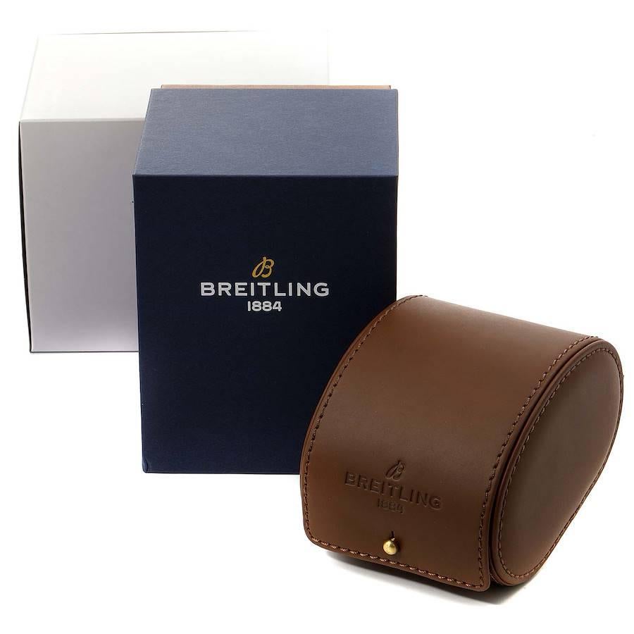 Breitling Navitimer Rose Gold Brown Strap Mens Watch R41380 Box For Sale 3