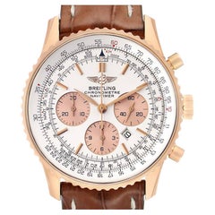 Breitling Navitimer Rose Gold Brown Strap Mens Watch R41380 Box