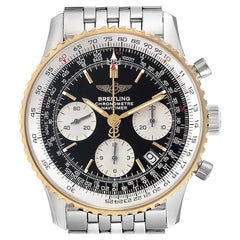 Breitling Navitimer Steel Yellow Gold Black Dial Men's Watch D23322 Box Papers