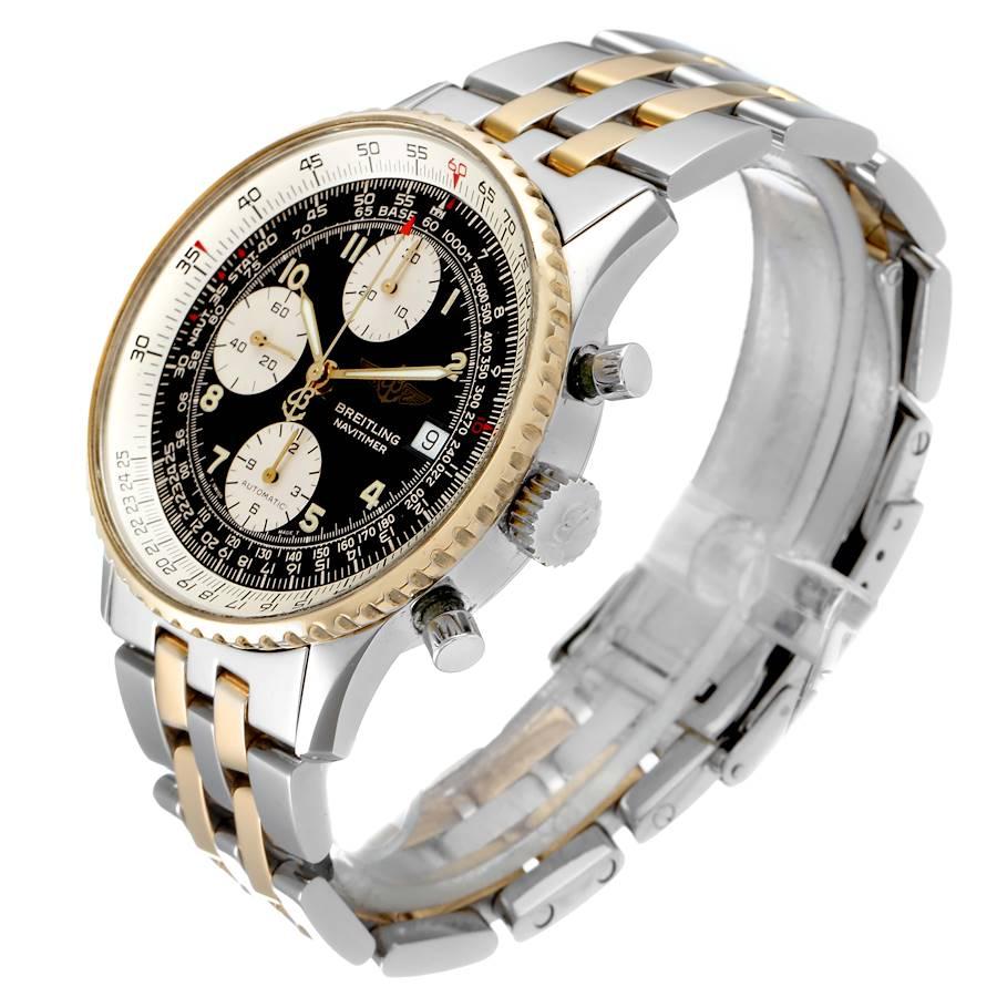 Breitling Navitimer Steel Yellow Gold Chronograph Mens Watch B13019 In Excellent Condition For Sale In Atlanta, GA