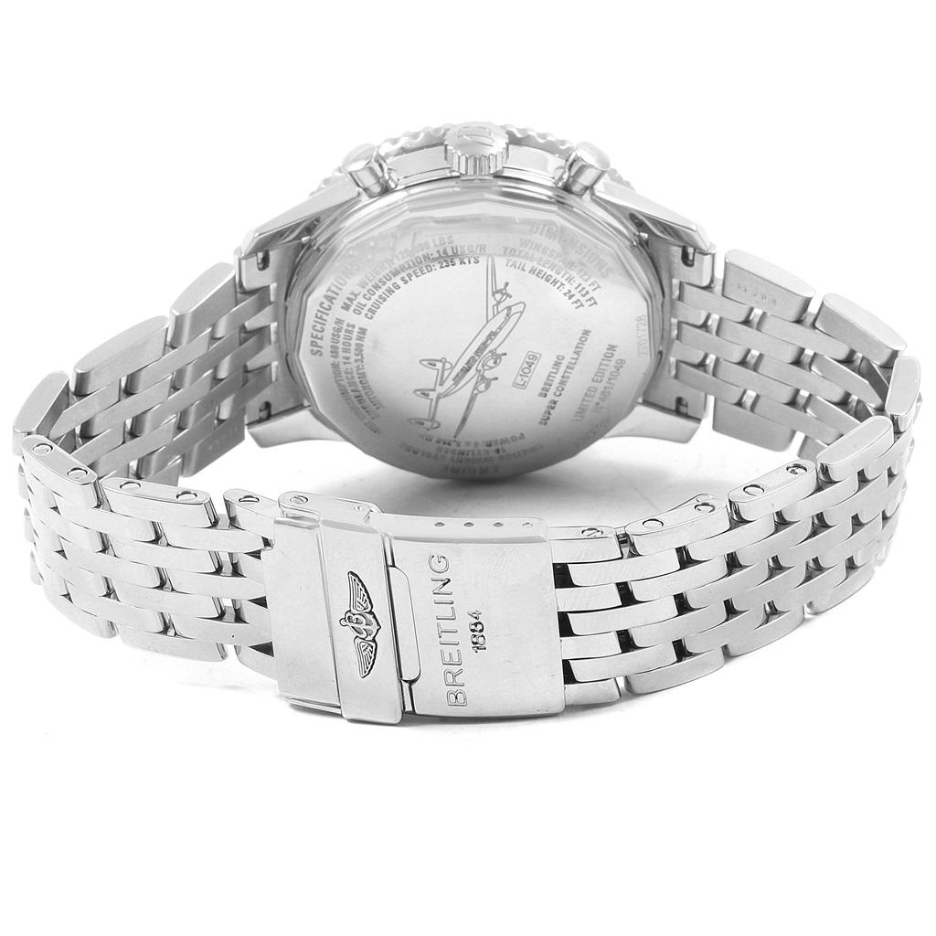 Breitling Navitimer Super Constellation Limited Edition Uhr A23322. Automatisches Chronometerwerk mit automatischem Aufzug, offiziell zertifiziert. Chronographen-Funktion. Rhodiniert, 25 Steine, geradlinige Ankerhemmung, monometallische Unruh in 5