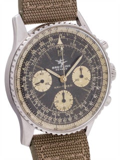 Breitling Stainless Steel Navitimer Twin Jets Manual Wind Wristwatch Ref 806