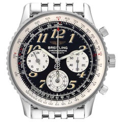 Stahl-Herrenuhr A39022 von Navitimer Twin Sixty 2 mit schwarzem Zifferblatt