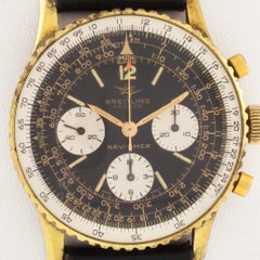 Breitling Navitimer Gold-Plated Chronograph Watch 806 with Box and Papers