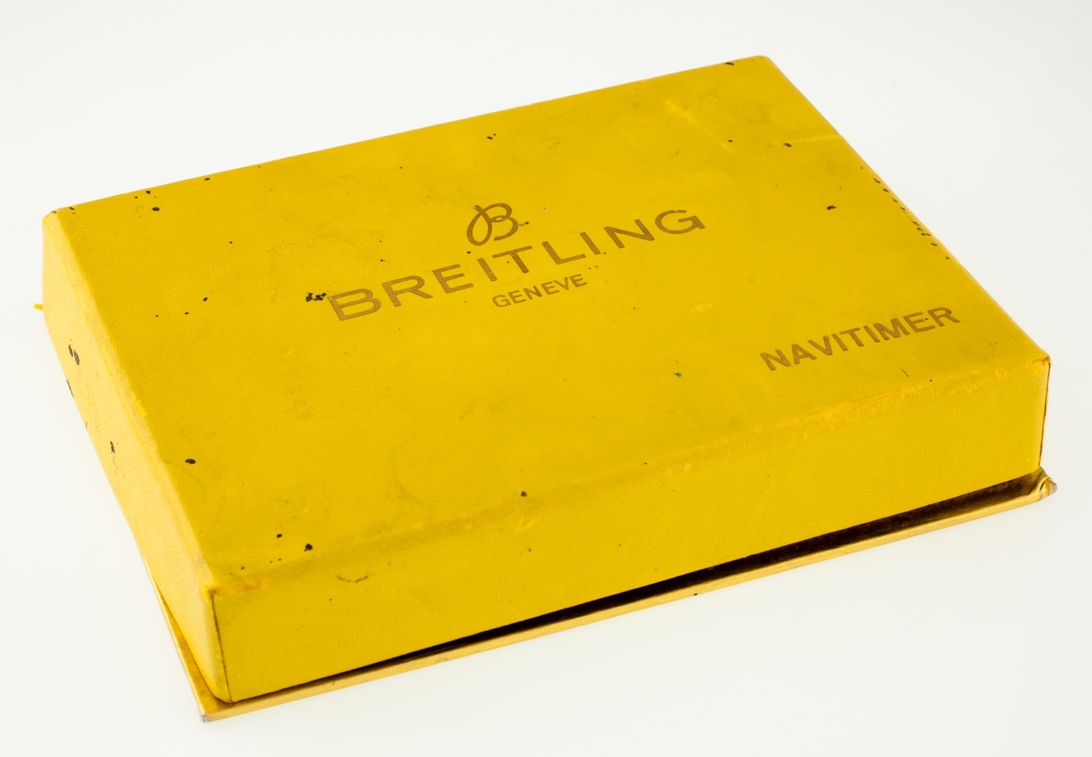 Breitling Navitimer Gold-Plated Chronograph Watch 806 with Box and Papers For Sale 1