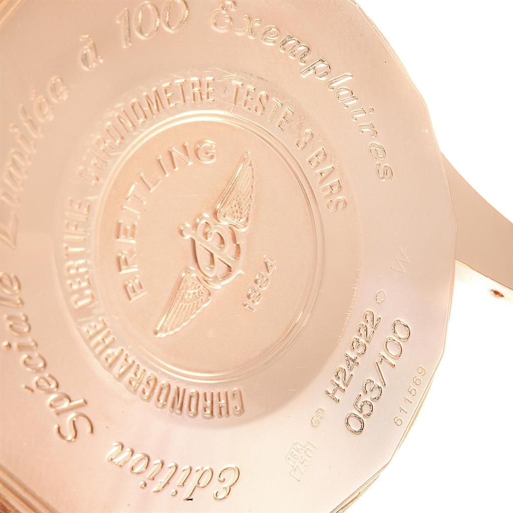 Breitling Navitimer World 18 Karat Rose Gold Silver Dial LE Watch H24322 5