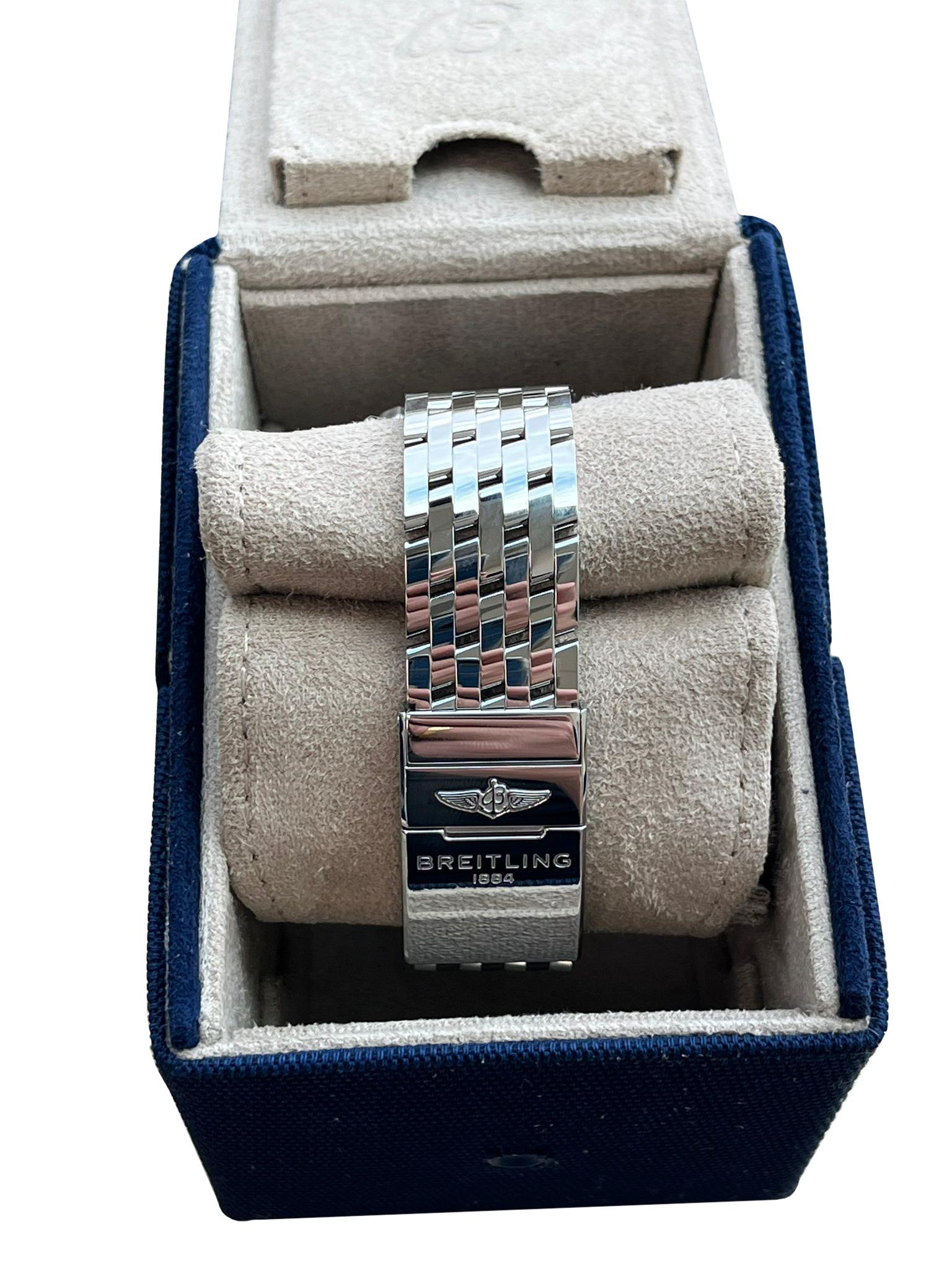 Breitling Navitimer World 46mm Chronograph Blue Dial Steel Band Men Watch A24322 For Sale 6