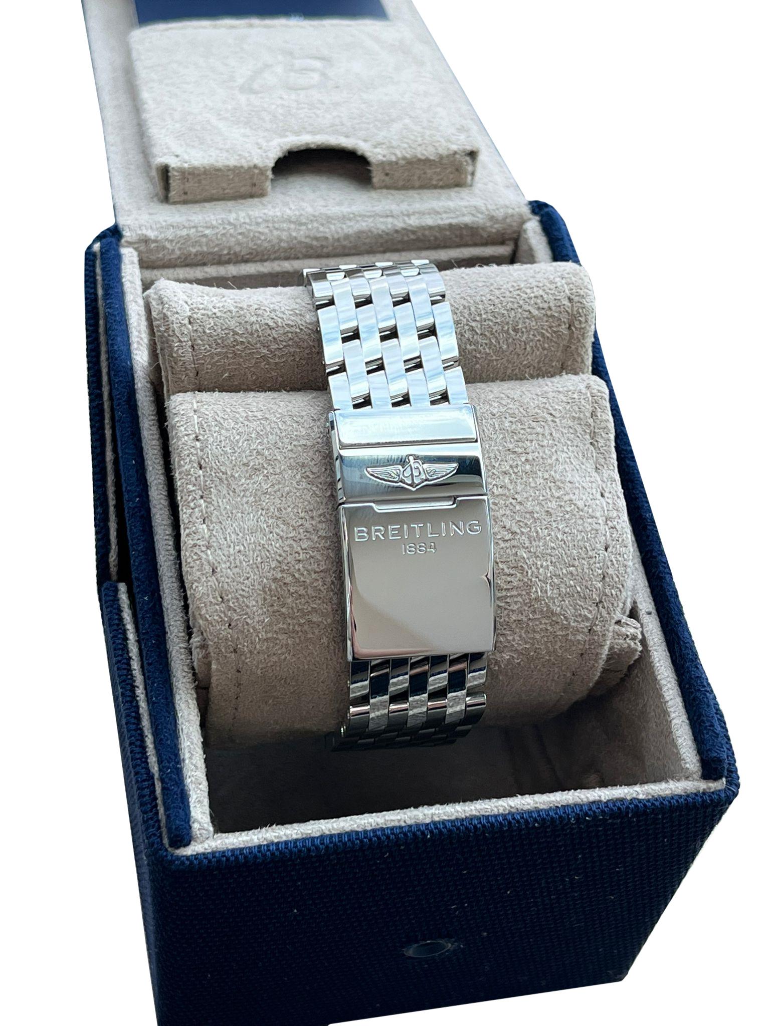 Breitling Navitimer World 46mm Chronograph Blue Dial Steel Band Men Watch A24322 For Sale 7