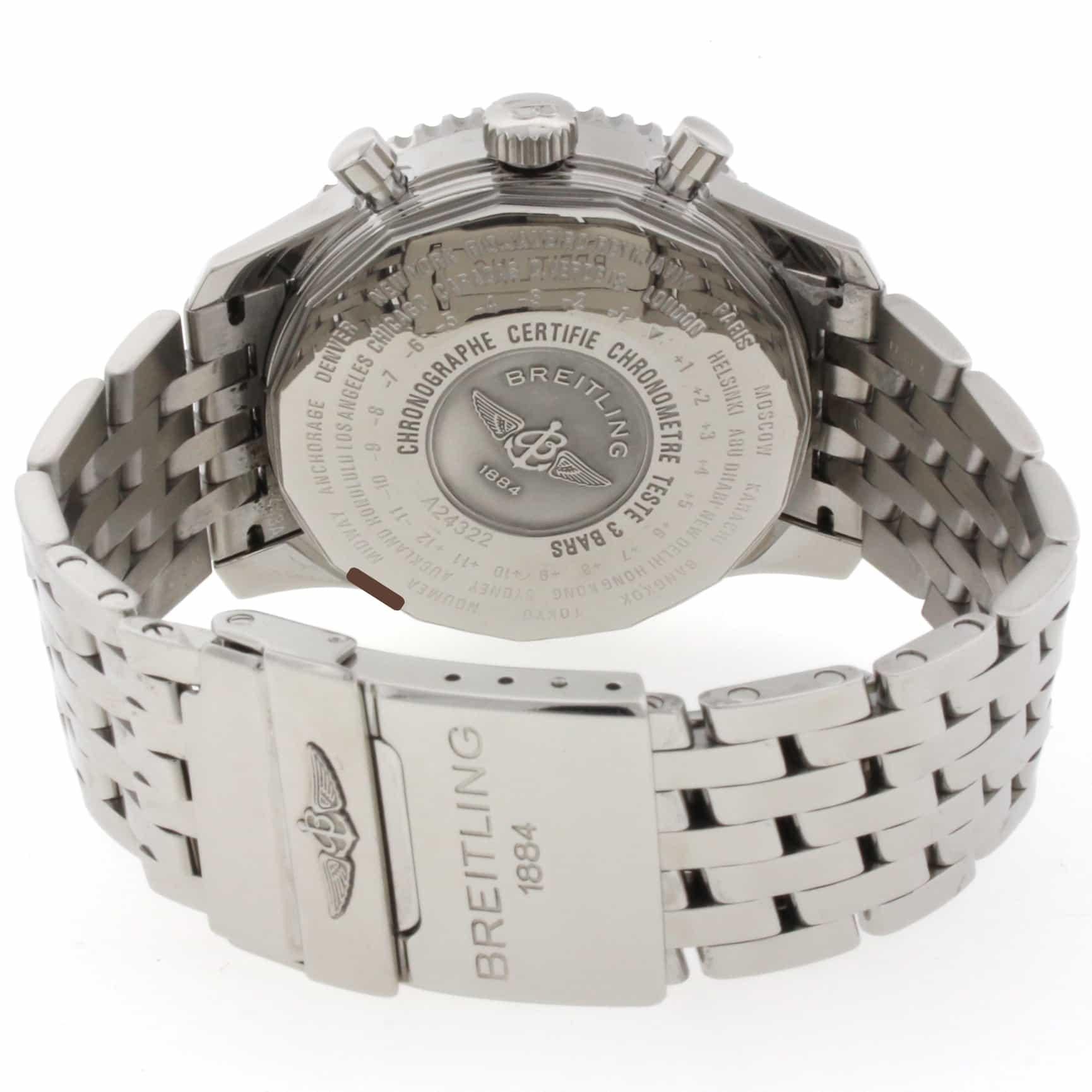 Breitling Navitimer World Chronograph GMT Automatic Stainless Steel Watch For Sale 2