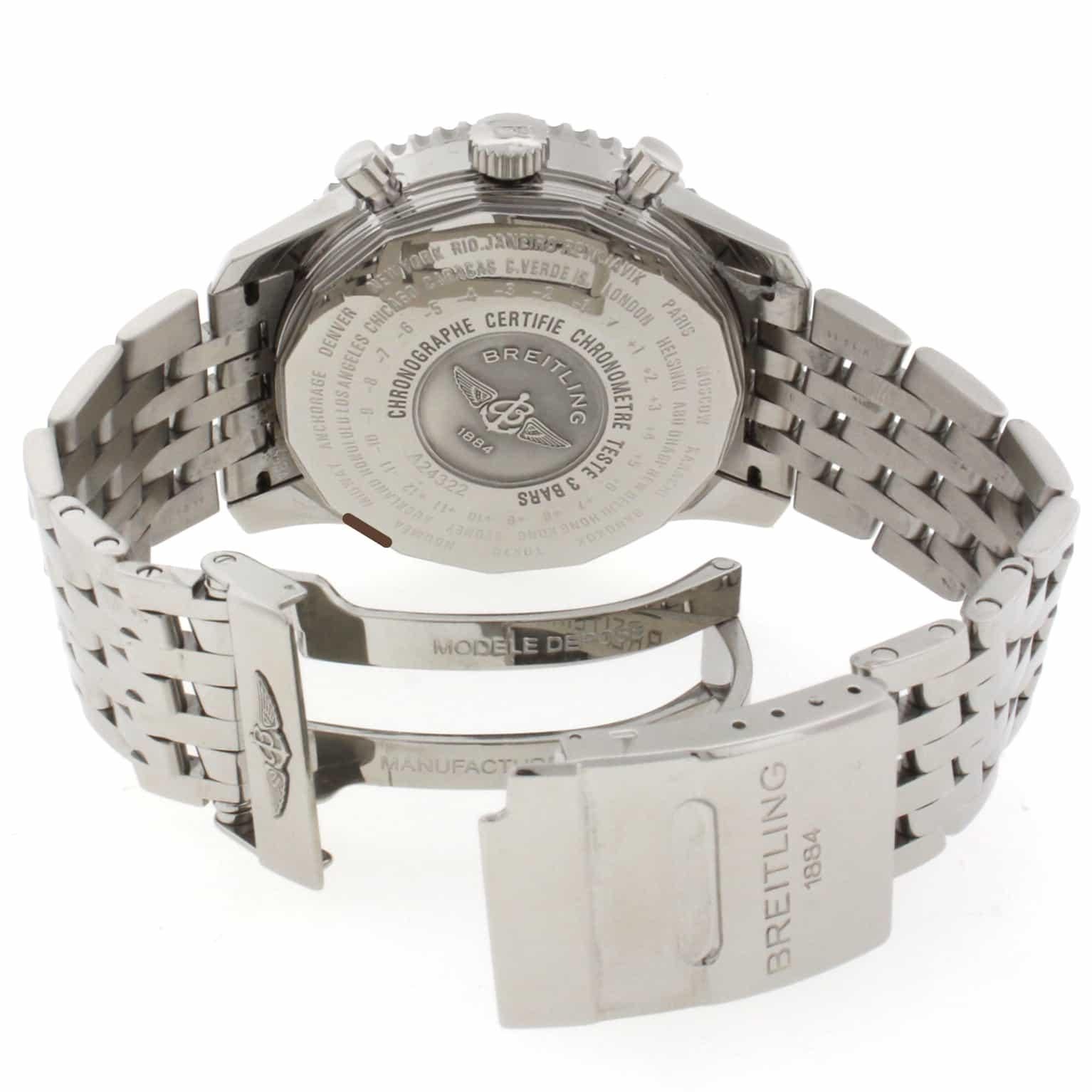 Breitling Navitimer World Chronograph GMT Automatic Stainless Steel Watch For Sale 3