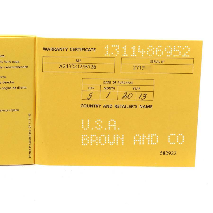 Montre homme Breitling Navitimer World Black Dial Steel A24322 Box Papers en vente 5