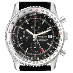 Breitling Navitimer Welt schwarzes Zifferblatt Stahl Herrenuhr A24322 Box Papiere