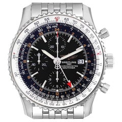 Breitling Navitimer World Stahl-Herrenuhr A24322 mit schwarzem Zifferblatt