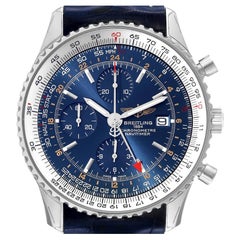 Breitling Navitimer World Blue Dial Steel Mens Watch A24322 Box Card