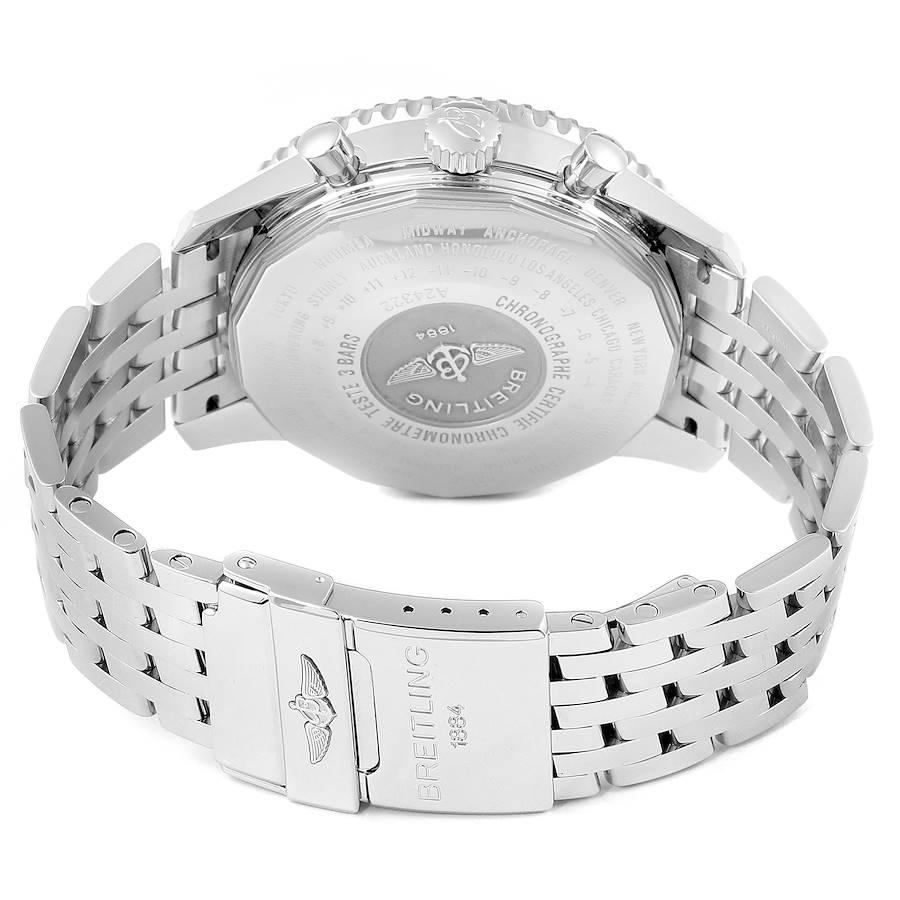 Breitling Navitimer World Blue Dial Steel Men's Watch A24322 Box Papers For  Sale at 1stDibs