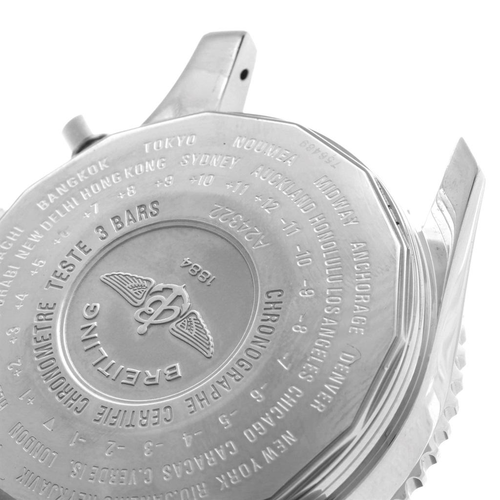 Breitling Navitimer World Chrono GMT Blue Dial Steel Watch A24322 3