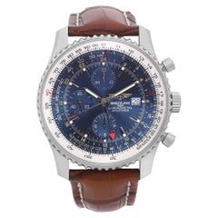 Breitling Navitimer World GMT 46mm Steel Blue Dial Automatic Mens Watch A24322