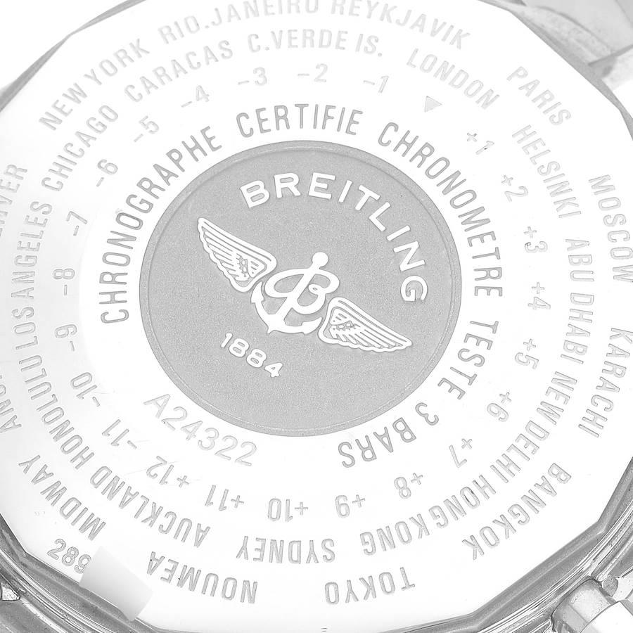 Breitling Navitimer World GMT Stahl-Herrenuhr A24322 mit blauem Zifferblatt im Angebot 3
