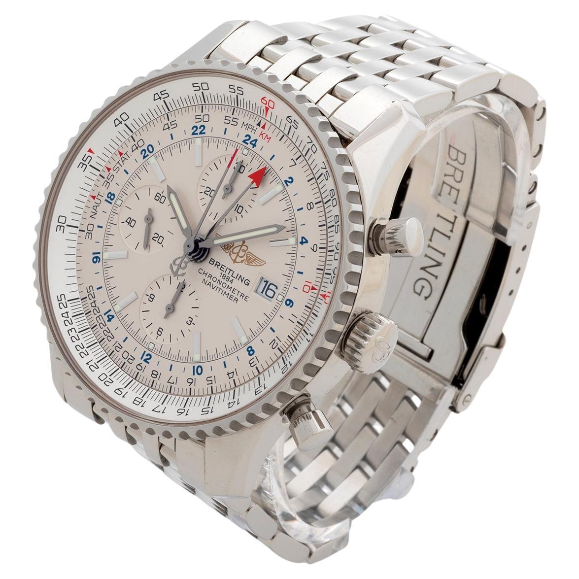Breitling Navitimer World/ GMT Chrono Wristwatch Ref A24322, 46mm Case. C 2010