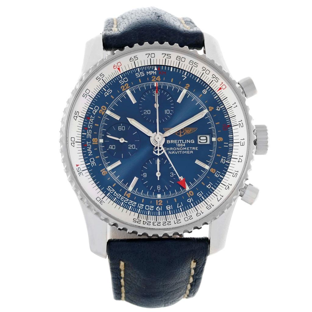 breitling navitimer world blue dial
