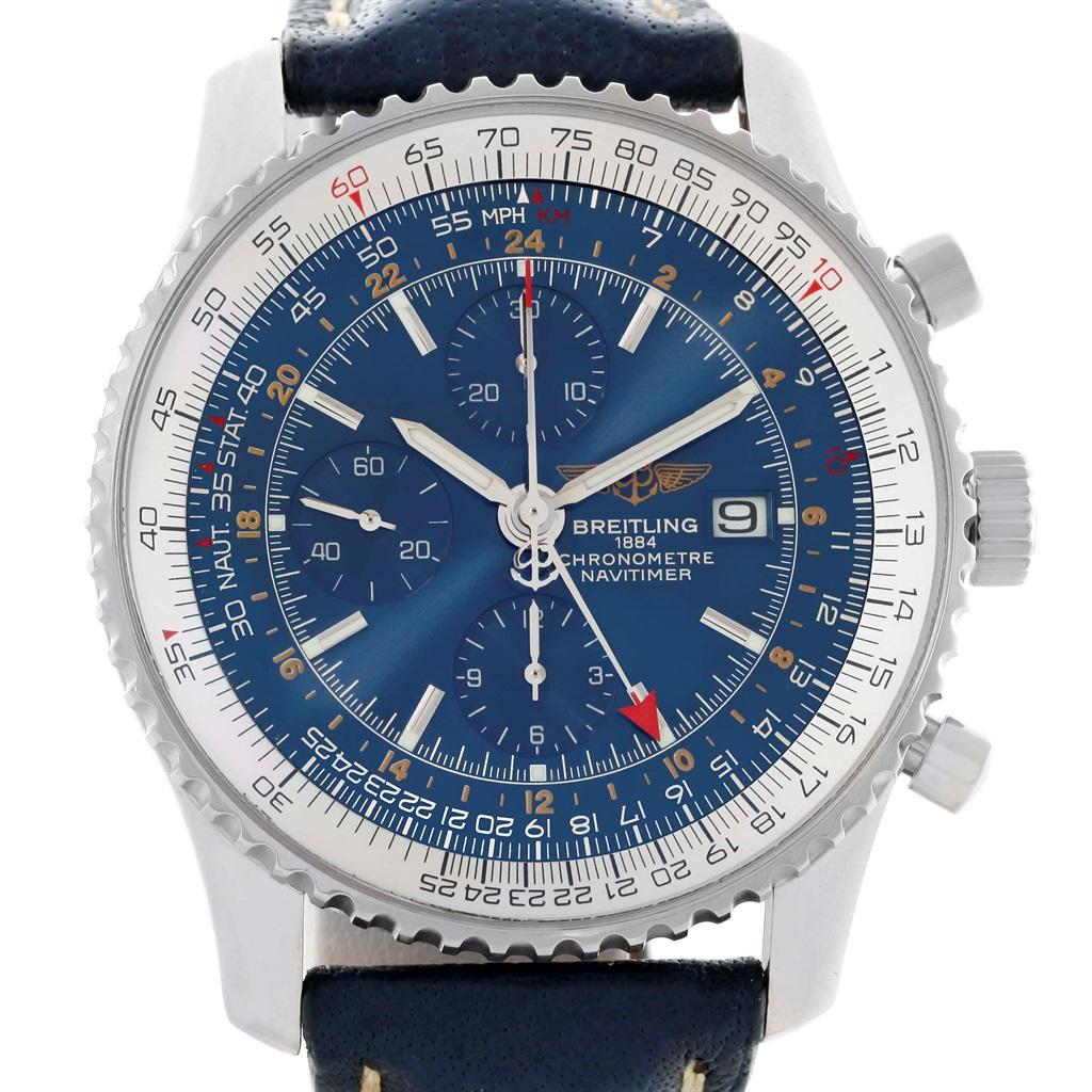 breitling navitimer world blue dial