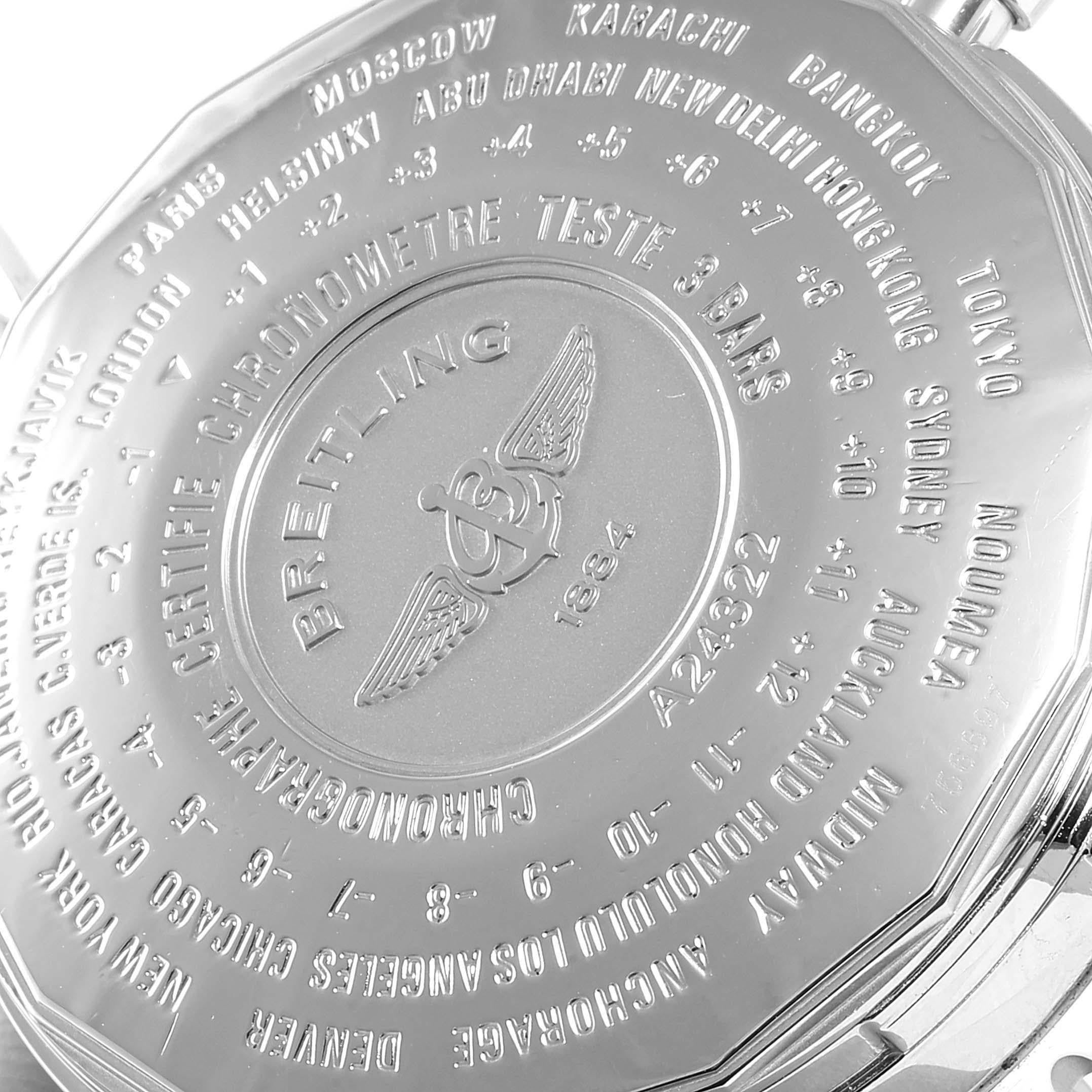Men's Breitling Navitimer World GMT White Dial Steel Men’s Watch A24322 For Sale
