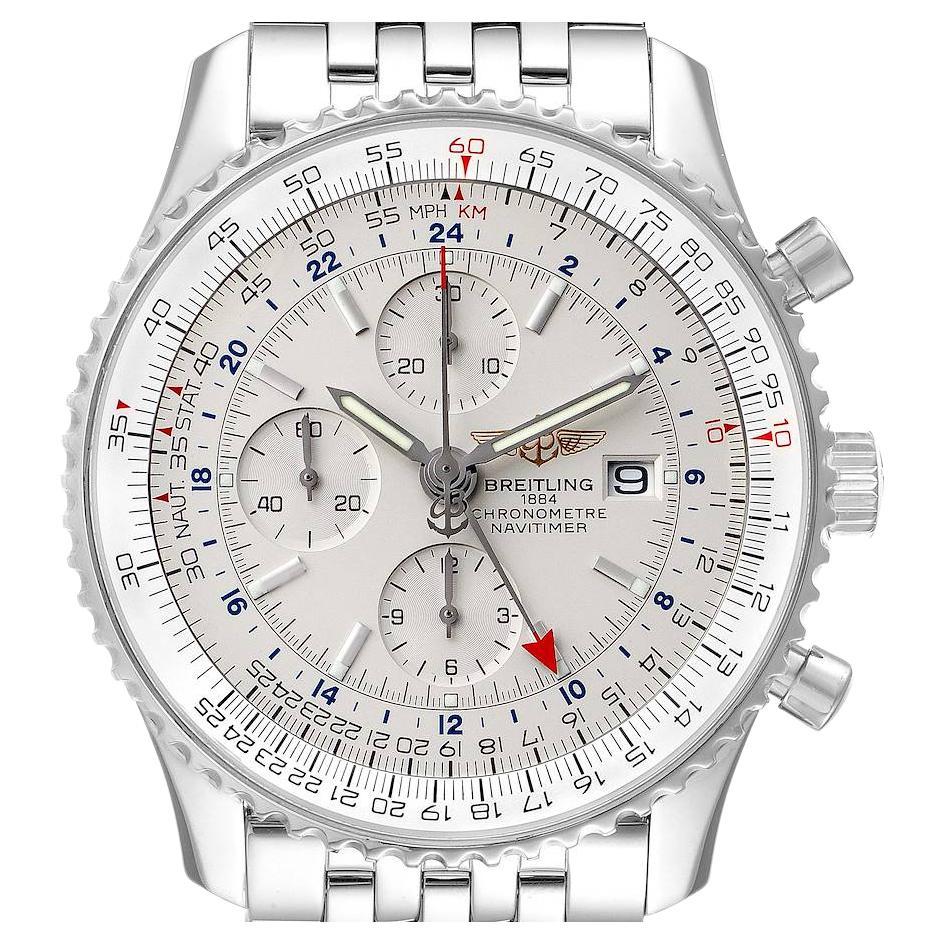 Breitling Navitimer World Chrono GMT Blue Dial Steel Watch A24322 at