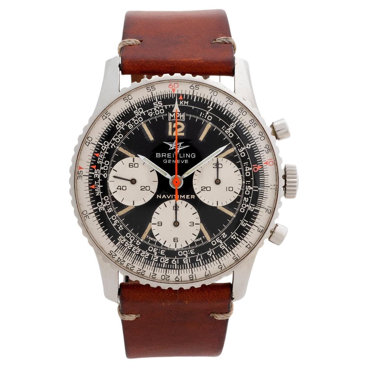 Breitling Navitimer Wristwatch Ref 806, 41mm Case, New Strap, Early Example 1967 For Sale