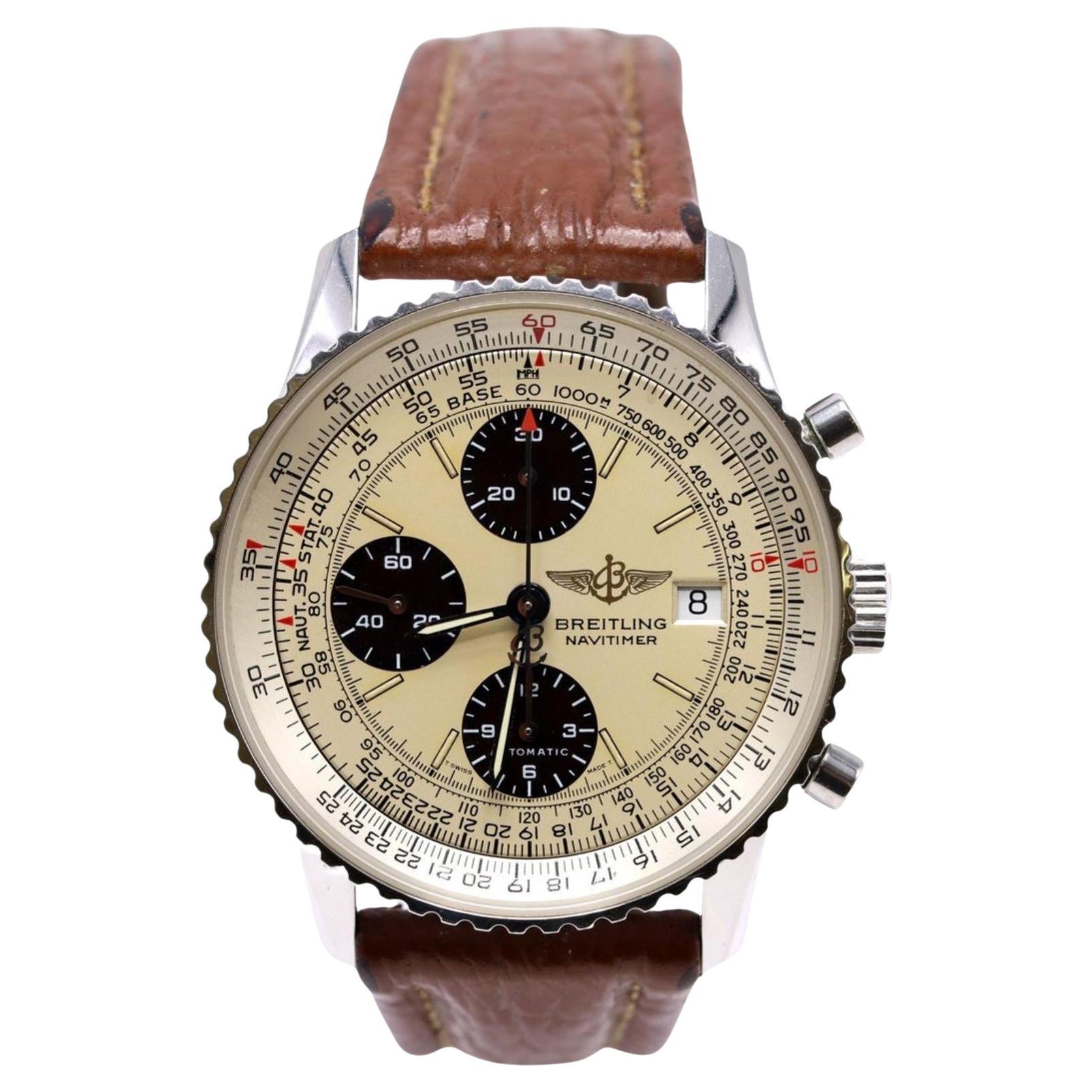 Reloj Cronógrafo Breitling Antiguo Navitimer A13022 Acero inoxidable Esfera Champán en venta