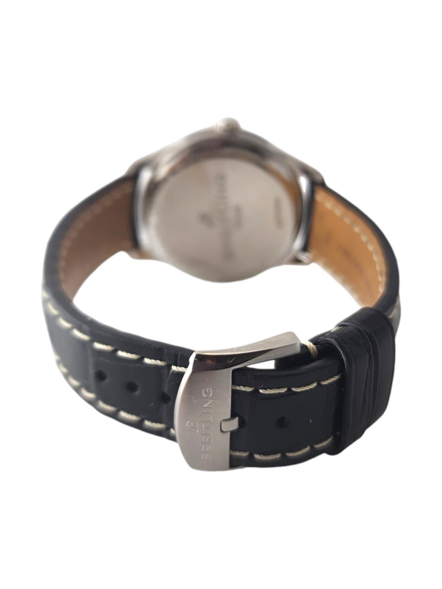 Montre homme Breitling Premier Automatic A37340 Black Dial #19094 Bon état - En vente à Washington Depot, CT