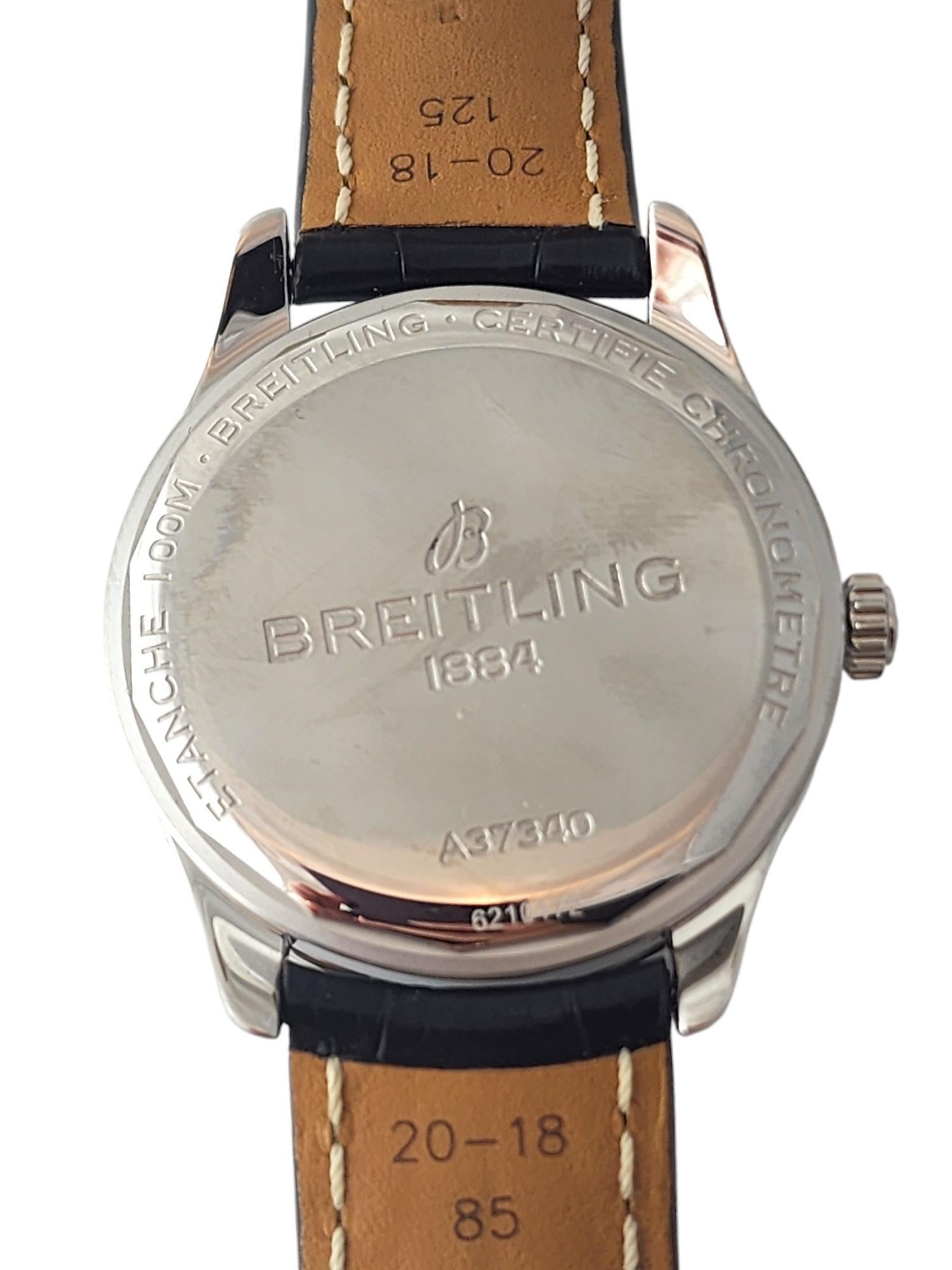 Montre homme Breitling Premier Automatic A37340 Black Dial #19094 en vente 3