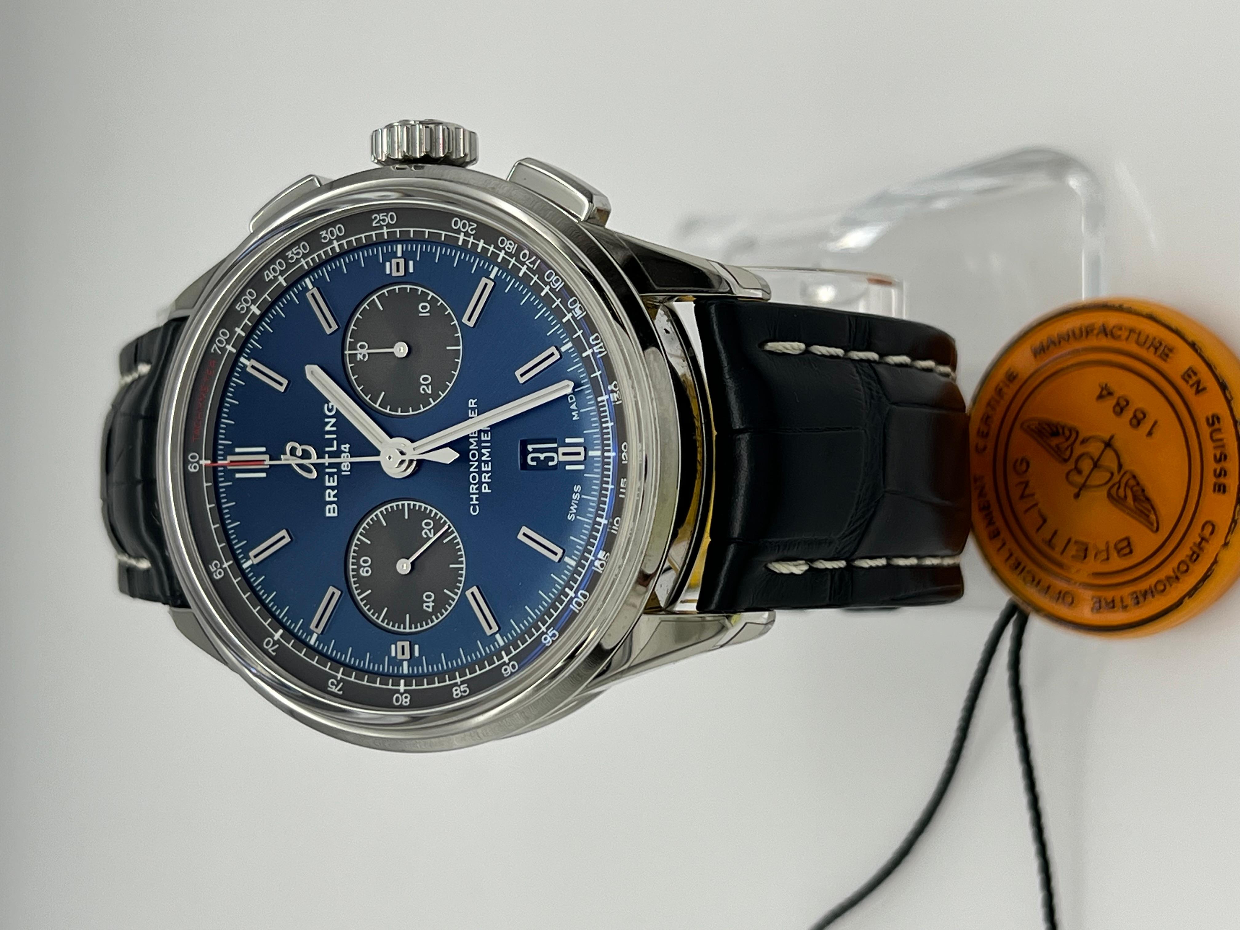 Breitling Premier B01 Chronograph 42 AB0118 Blue Dial Stainless Steel Travel Box 7