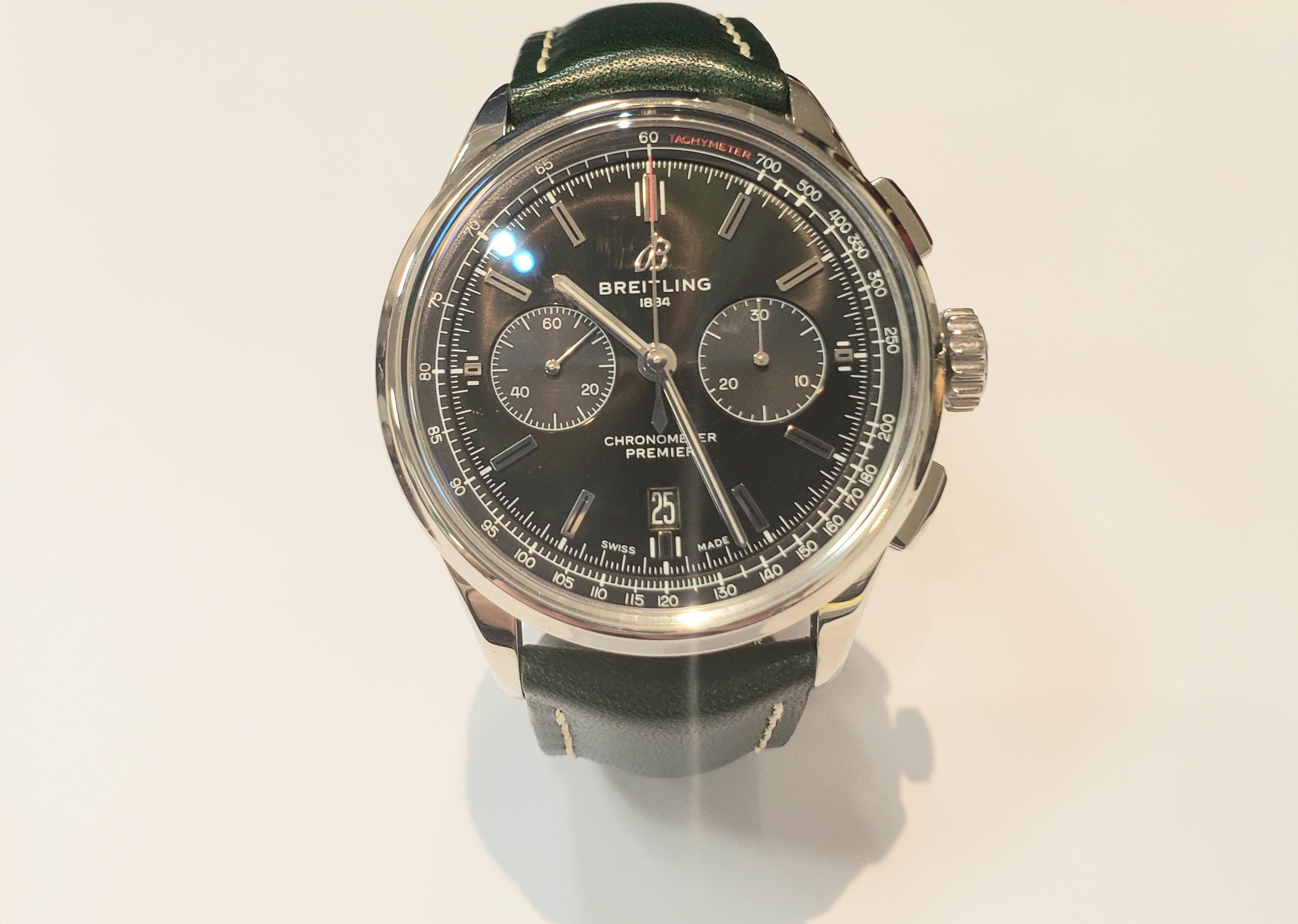 Breitling Premier B01 Chronograph 42 Bentley British Racing Green Watch New For Sale 2